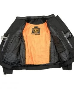 Milwaukee Leather MPL2730 Women's Black Crossover Textile Scooter Jacket With Reflective Skulls