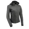 Milwaukee Leather MPL2745 Women's Black Zipper Front Jacket With Full Sleeve Removable Hoodie