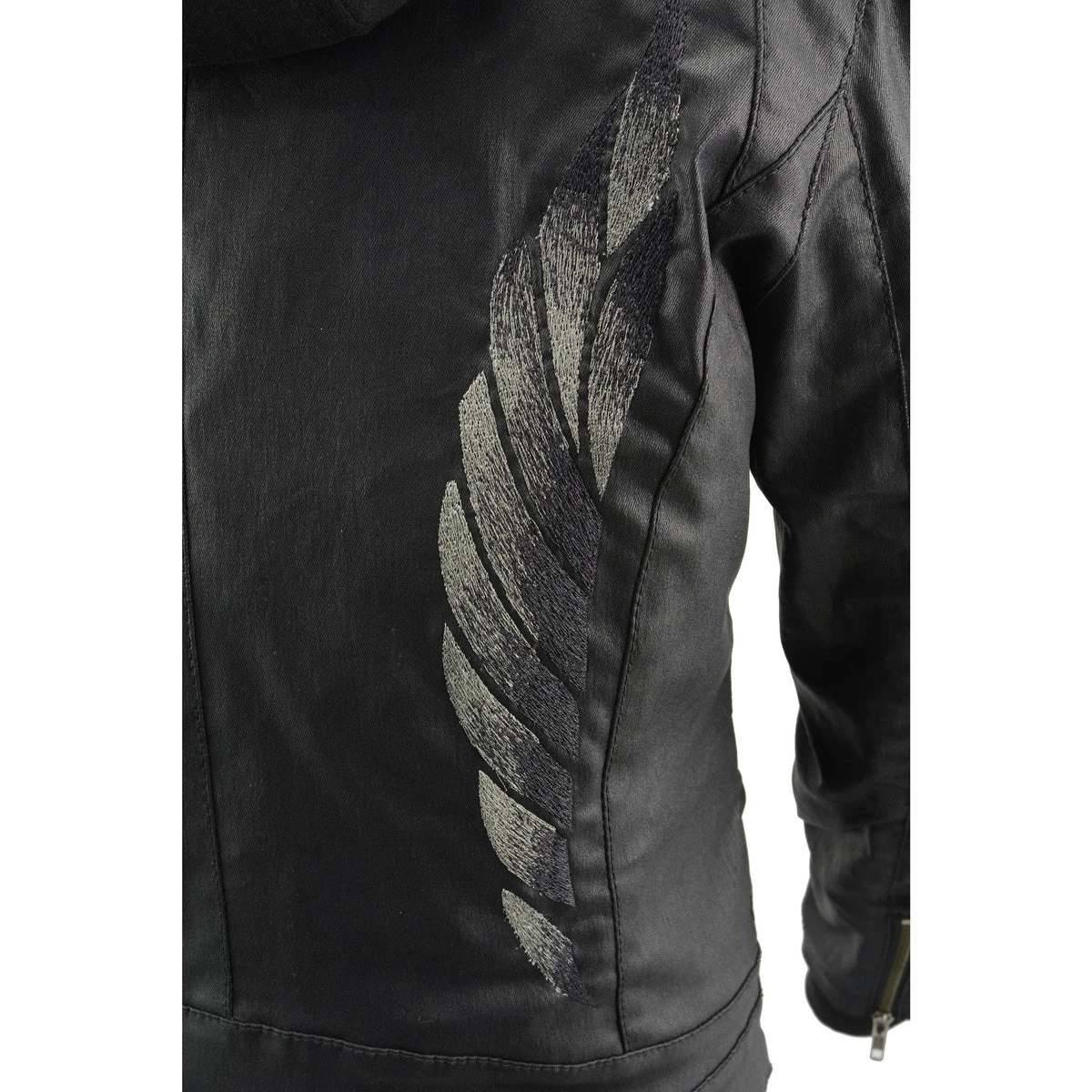 Milwaukee Leather MPL2745 Women's Black Zipper Front Jacket With Full Sleeve Removable Hoodie