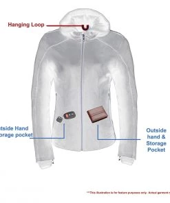 Milwaukee Leather MPL2746 Women's Lightweight Hoodie Textile Scuba Jacket With Purple Wings Motorcycle Jackets