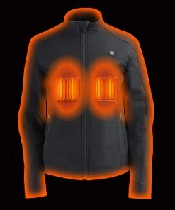 Nexgen Heat MPL2760SET Women's Black Soft Shell Jacket With Heating Panels (Rechargeable Battery Pack Included) Motorcycle Jackets
