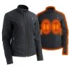 Nexgen Heat MPL2760SET Women's Black Soft Shell Jacket With Heating Panels (Rechargeable Battery Pack Included) Motorcycle Jackets