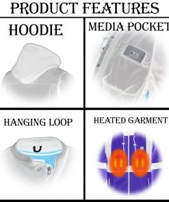 Nexgen Heat Women's Nxl2767set-'Ruffled' Black Heated Soft Shell Hooded Jacket (Rechargeable Battery Pack Included) Motorcycle Jackets