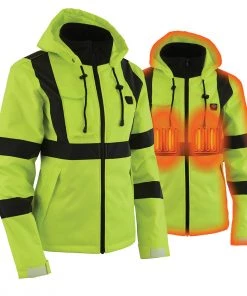 Nexgen Heat MPL2773SET Women's High-Viz 'Heated' Textile Jacket (Rechargeable Battery Pack Included)