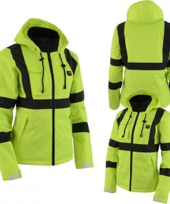 Nexgen Heat MPL2773SET Women's High-Viz'Heated' Textile Jacket (Rechargeable Battery Pack Included)