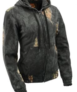 Motorcycle Jackets Milwaukee Leather MPL2779 Women's Mossy Oak Eclipse Zipper Front Hoodie