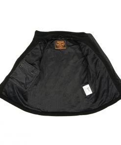 Milwaukee Leather MPL2783 Women's Black Micro Fleece Zipper Front Jacket With Orange Stripe Motorcycle Jackets