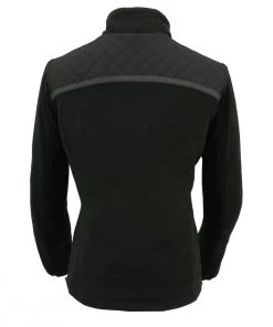 Motorcycle Jackets Milwaukee Leather MPL2784 Women's Black Micro Fleece Jacket With Reflective Stripes