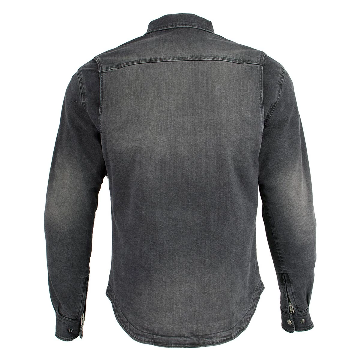 Motorcycle Protective Shirts Milwaukee Leather MPM1620 Men's Black Armored Denim Biker Shirt With Aramid By DuPont Fibers