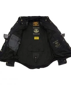 Motorcycle Protective Shirts Milwaukee Leather MPM1620 Men's Black Armored Denim Biker Shirt With Aramid By DuPont Fibers