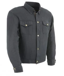 Motorcycle Protective Shirts Milwaukee Leather MPM1623 Men's Black Armored Biker Shirt With Reinforced Fibers