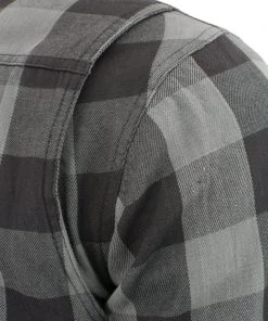 Milwaukee Leather MPM1630 Men's Armored Checkered Flannel Shirt With Aramid By DuPont Fibers