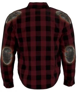 Milwaukee Leather MPM1631 Men's Armored Checkered Flannel Biker Shirt With Aramid By DuPont Fibers Armored Flannel Shirts