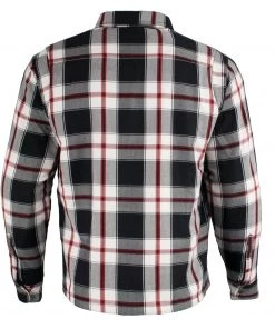 Milwaukee Leather MPM1635 Men's Armored Flannel Biker Shirt With Aramid By DuPont Fibers