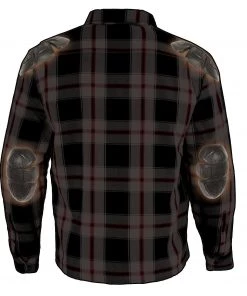 Milwaukee Leather MPM1635 Men's Armored Flannel Biker Shirt With Aramid By DuPont Fibers