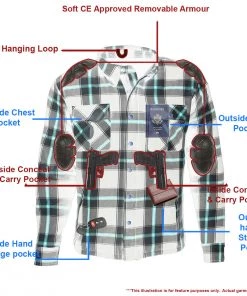Milwaukee Leather MPM1635 Men's Armored Flannel Biker Shirt With Aramid By DuPont Fibers