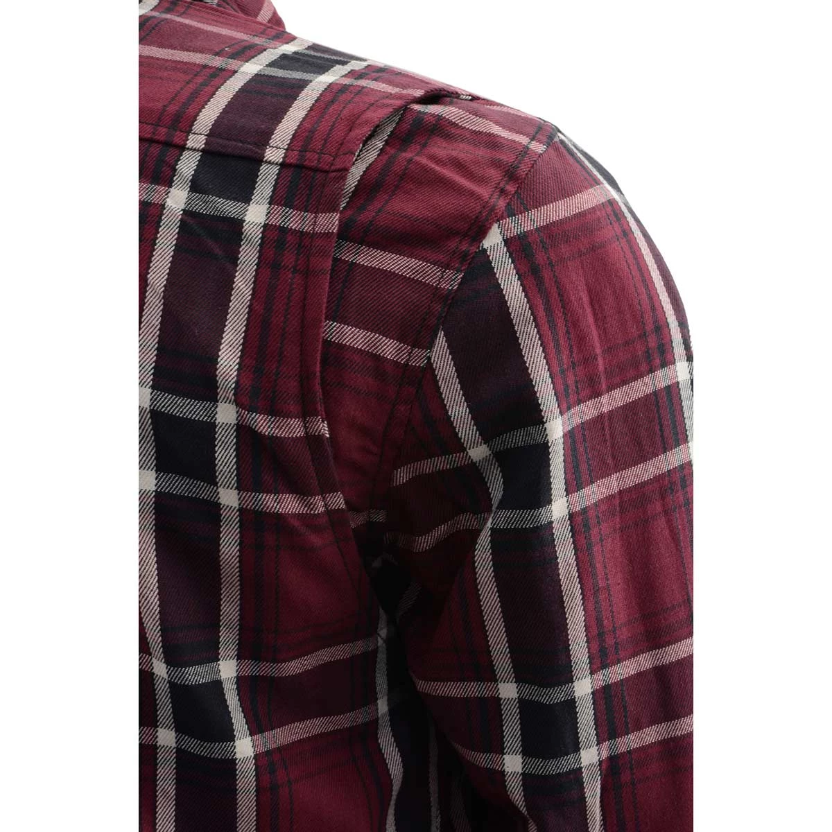 Armored Flannel Shirts Milwaukee Leather MPM1640 Men’s Maroon, Black And White Armored Long Sleeve Flannel Shirt With Kevlar
