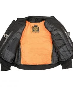 Milwaukee Leather MPM1730 Men's Black'Reflective Skulls' Textile Jacket