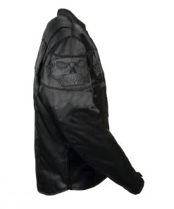 Milwaukee Leather MPM1730 Men's Black'Reflective Skulls' Textile Jacket