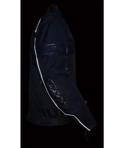Milwaukee Leather MPM1735 Men's Black Textile Scooter Jacket With Leather Trim Motorcycle Jackets