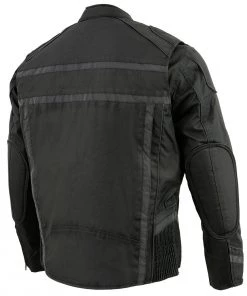 Motorcycle Jackets Milwaukee Leather MPM1740 Men's Black Vented Textile Jacket With Reflective Stripes