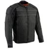 Motorcycle Jackets Milwaukee Leather MPM1740 Men's Black Vented Textile Jacket With Reflective Stripes
