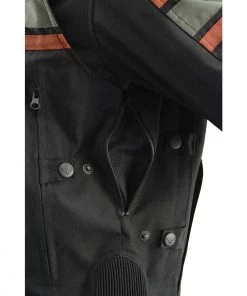 Milwaukee Leather MPM1751 Men's'Burnt Orange' Leather And Textile Armored Jacket Motorcycle Jackets