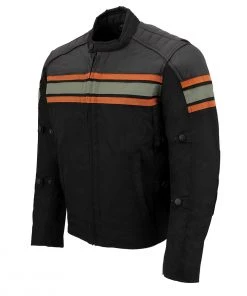 Milwaukee Leather MPM1751 Men's'Burnt Orange' Leather And Textile Armored Jacket Motorcycle Jackets