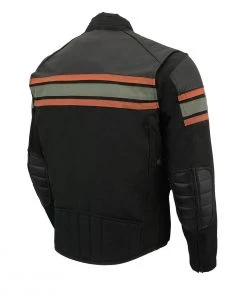 Milwaukee Leather MPM1751 Men's'Burnt Orange' Leather And Textile Armored Jacket Motorcycle Jackets