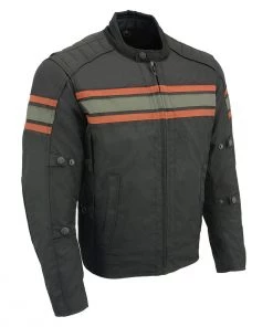 Milwaukee Leather MPM1751 Men's 'Burnt Orange' Leather And Textile Armored Jacket Motorcycle Jackets