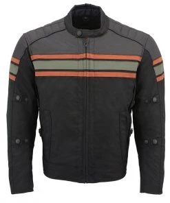 Milwaukee Leather MPM1751 Men's'Burnt Orange' Leather And Textile Armored Jacket Motorcycle Jackets