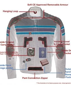 Milwaukee Leather MPM1751 Men's'Burnt Orange' Leather And Textile Armored Jacket Motorcycle Jackets