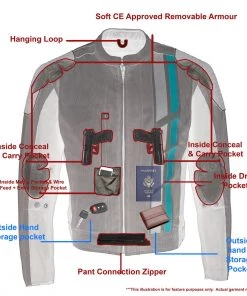 Milwaukee Leather MPM1752 Men's Black And Grey Mesh Armored Racing Jacket