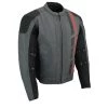 Milwaukee Leather MPM1752 Men's Black And Grey Mesh Armored Racing Jacket
