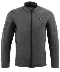 Nexgen Heat MPM1762SET Men's Grey'Heated' Collarless Soft Shell Jacket (Rechargeable Battery Pack Included) Motorcycle Jackets
