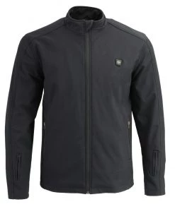 Nexgen Heat MPM1762SET Men's Black'Heated' Collarless Soft Shell Jacket (Rechargeable Battery Pack Included) Motorcycle Jackets