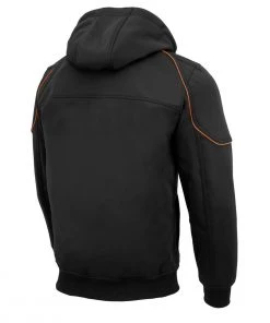 Milwaukee Leather MPM1764 Men's Black Soft Shell Armored Racing Style Jacket With Detachable Hood Motorcycle Jackets