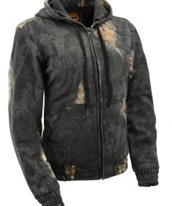 Motorcycle Jackets Milwaukee Leather MPM1779 Men's Mossy Oak Eclipse Zipper Front Hoodie