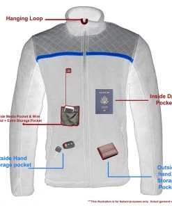 Milwaukee Leather MPM1783 Men's Black Micro Fleece Zipper Front Jacket Motorcycle Jackets