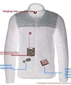 Motorcycle Jackets Milwaukee Leather MPM1784 Men's Black Micro Fleece Zipper Front Jacket With Reflective Stripes