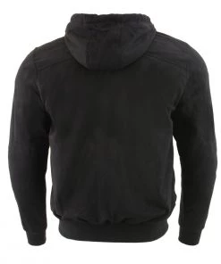 Milwaukee Leather MPM1788 Men's Black CE Approved Armored Riding Hoodie With Aramid By DuPont Fibers