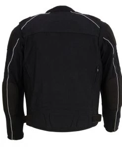 Milwaukee Leather MPM1791 Men's Black Textile Armored Jacket With Removable Rain Jacket Liner Motorcycle Jackets