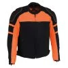 Milwaukee Leather MPM1791 Men's Black And Orange Textile Armored Jacket