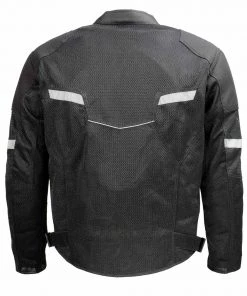 Milwaukee Leather MPM1792 Men's Black Armored Mesh Racing Jacket Motorcycle Jackets
