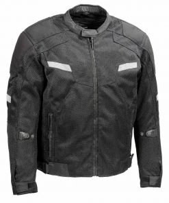 Milwaukee Leather MPM1792 Men's Black Armored Mesh Racing Jacket Motorcycle Jackets