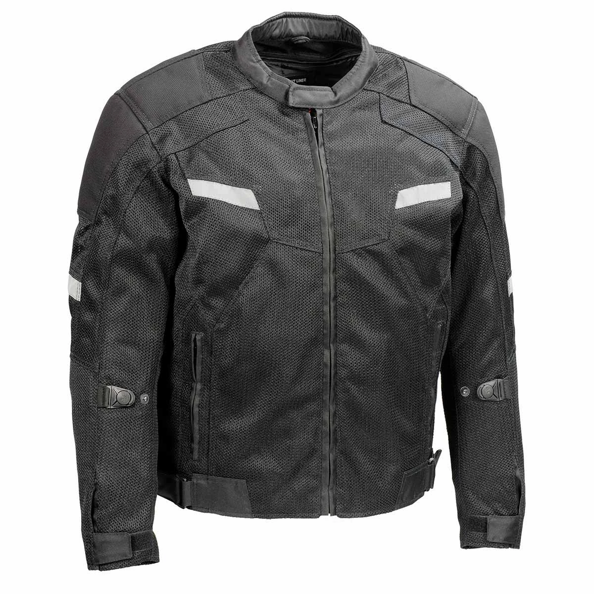Milwaukee Leather MPM1792 Men's Black Armored Mesh Racing Jacket Motorcycle Jackets