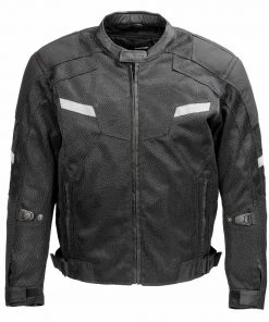 Milwaukee Leather MPM1792 Men's Black Armored Mesh Racing Jacket Motorcycle Jackets