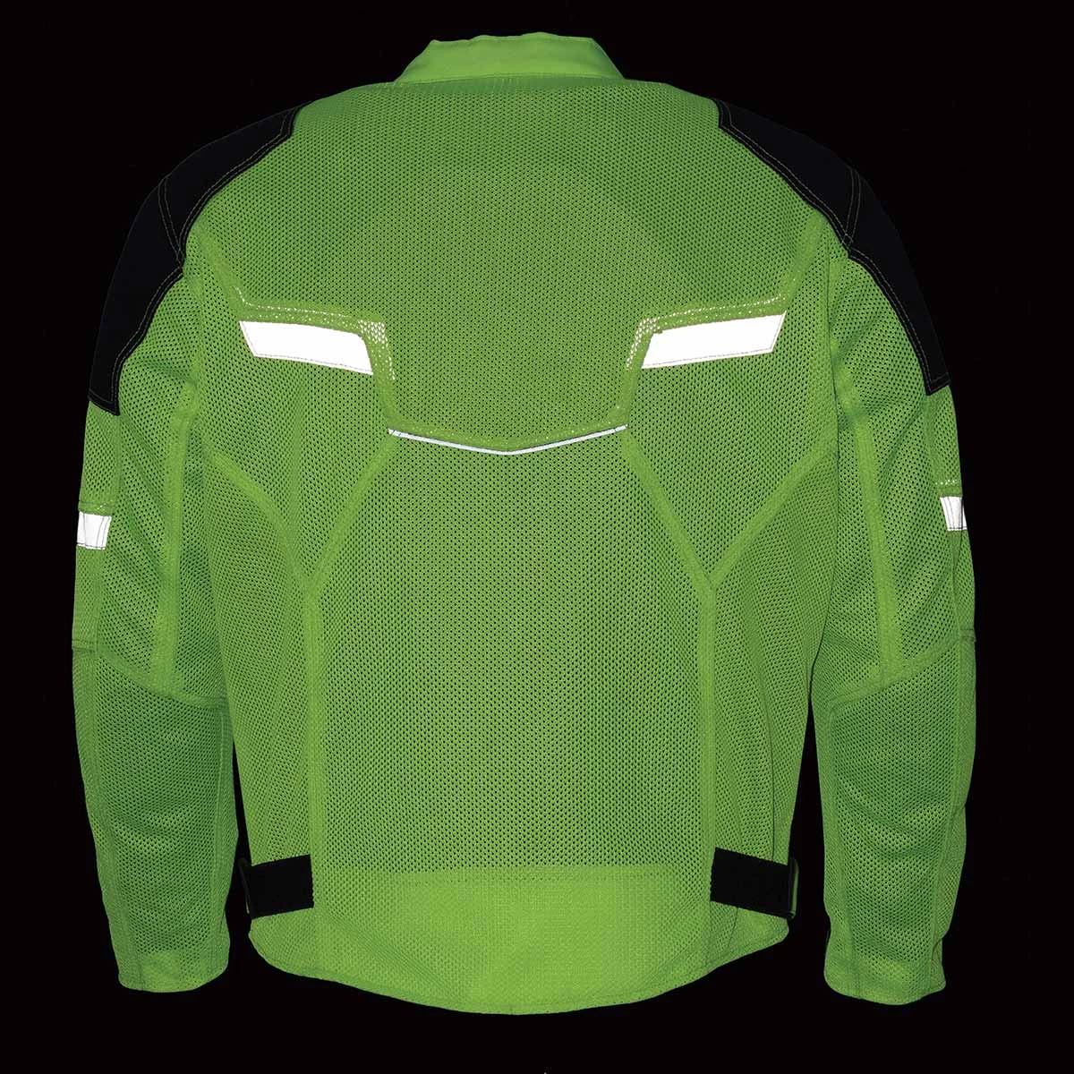 Milwaukee Leather MPM1792 Men's Black And Green High Vis Armored Mesh Jacket Motorcycle Jackets