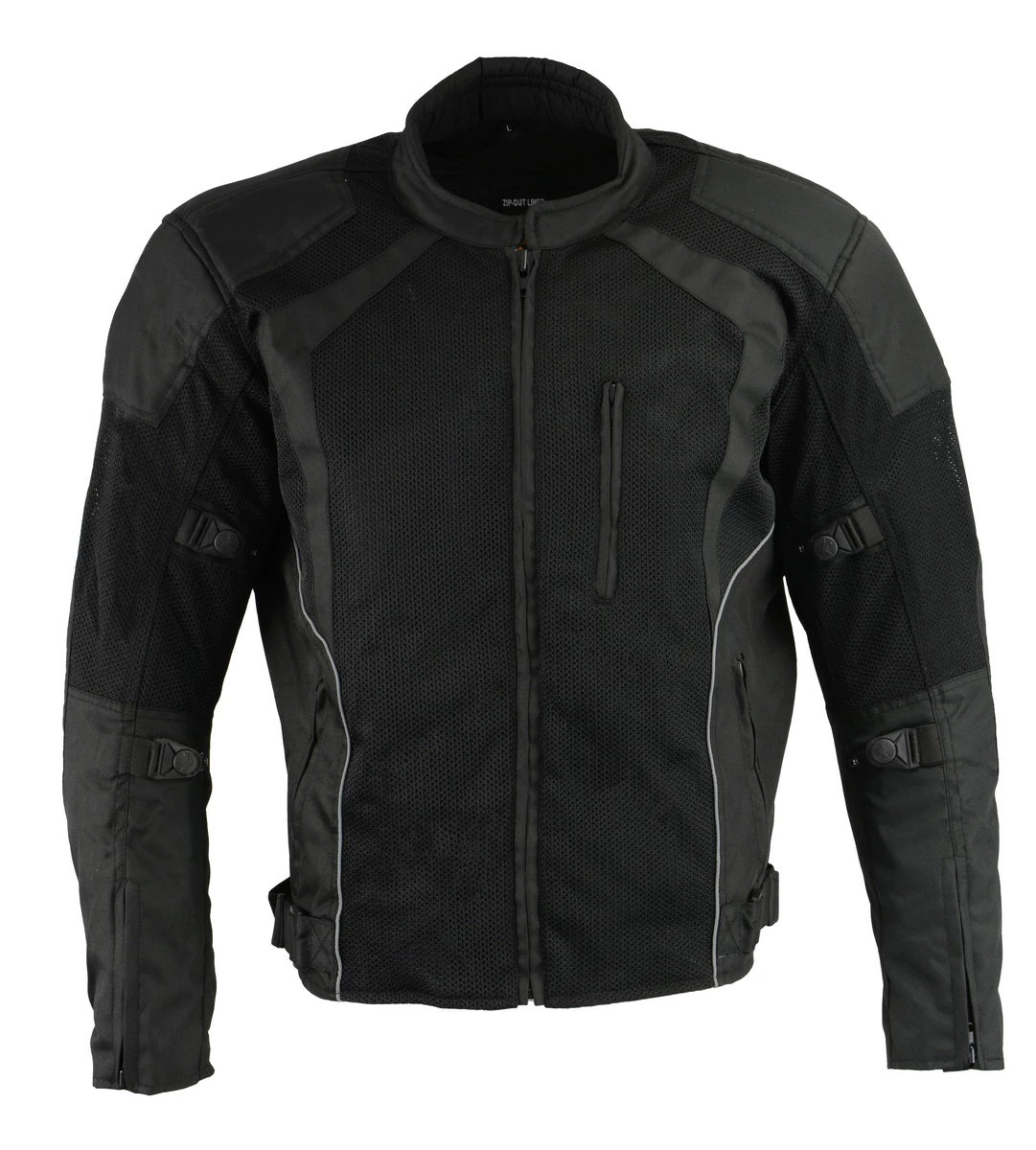 Milwaukee Leather MPM1793 Men's Black Mesh Racer Jacket With Armor