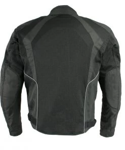 Milwaukee Leather MPM1793 Men's Black Mesh Racer Jacket With Armor